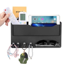 Bedside Wall Shelf Self-Adhesive Storage Shelf Bedroom Wall Storage Shelf Dormitory Decoration Beautiful Shelf Decoration (Black)