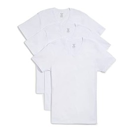 2(X)IST Mens Essential Cotton V-Neck T-Shirt 3-Pack, White Natural, Medium