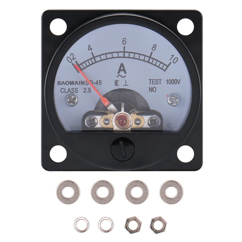 Baomain Ammeter AC 0-10A Round Analog Panel Meter Class 2.5