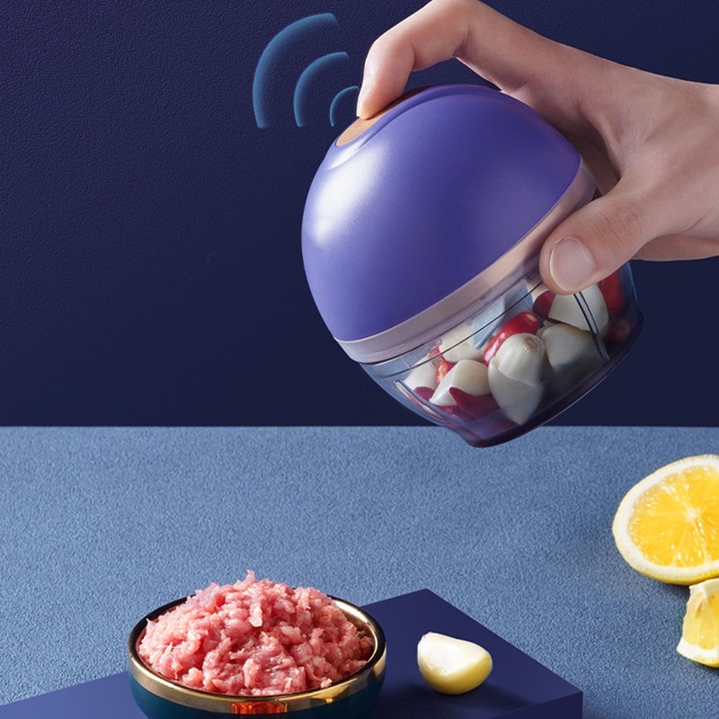 Electric Chopper Household Small Portable Cordless Design Waterproof Button USB