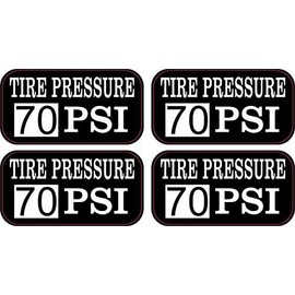 StickerTalk Tire Pressure 70 PSI Vinyl Stickers, 2 inches by 1 inch