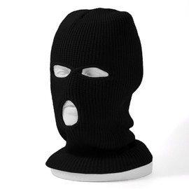 LIMSE HIPHOP Balaclava Balaclava, Knit Hat, Face Mask, Lightweight, Windproof, Dance, Bike, Survival Game, Cold Protection, Black