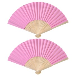 HAMKU Faltbare Fächer, Handfächer, Bambusfächer mit Quaste für Geburtstagsgeschenke, Tanzen, Cosplay, Hochzeit, Party, Requisiten-Dekoration 2 Stück