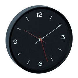 TFA Dostmann Analog Wall 60.3056.01 Silent Sweep Clock Glass Cover Black, Plastic, L 309 x B 50 x H 309 mm