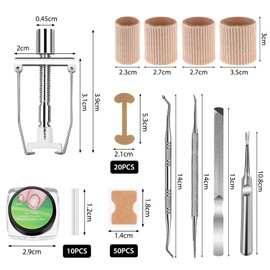 Ingrown Toenails Set, Toenail Correction Patch, Corrector Pedicure, Ingrown Toenails Strips, Stainless Steel Foot Care Set, Professional for Paronychia, Ingrown Toenails