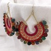 Pendientes hechos a mano para mujer, coloridos abalorios de tela