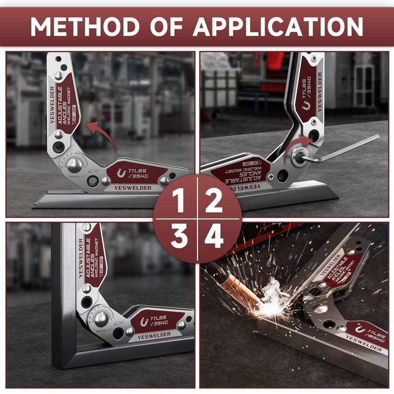 YESWELDER Adjustable Angle Welding Magnet 20-200° Magnetic Welding Holder of