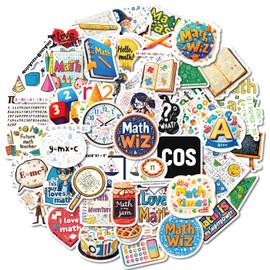 Math Stickers, 50Pcs Waterproof Mathematical Stickers with Formulas & Symbols for Learning Scrapbook School Supplies Homework Teacher Rewards