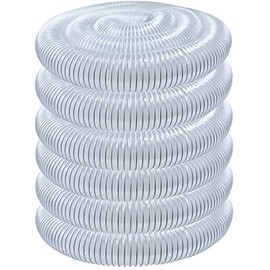POWERTEC 70268 PVC Dust Collection Hose (3 Inch x 50 Feet) | Left Spiral Flexible Clear View Heavy Duty PVC Hose