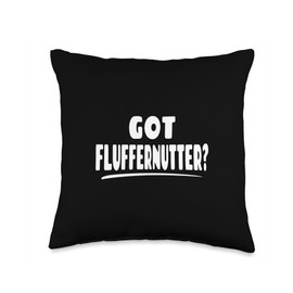 Fluffernutter For Life! Got Fluffernutter-Peanut Butter Sandwich Lover Throw Pillow, 16x16, Multicolor