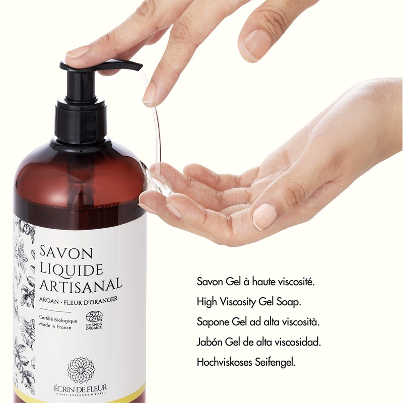 ÉCRIN DE FLEUR Organic liquid soap almond, minimal ingredients and
