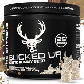 Bucked Up Pre Entreno Pre Workout | Beta Alanina, Citrulina y Cafeina Anhidra Microencapsulada | Entrenamientos, Energía, Desempeño y Vascularidad Más Intensos | Delicioso Polvo Sabor: White Gummy