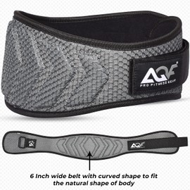 AQF Neoprene Weight lifting Belt for Men and Women – Extra Wide 6” Curved Gym Training Double Padded Strength for Back Support Powerlifting Bodybuilding CrossFit Squats Deadlift and Workout Equipment