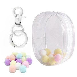 Transparent Doll Bag Protective Case with Small Soft Ball, 17 cm Doll Large Doll Bag Protective Cover (White)