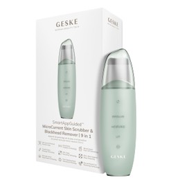 GESKE SmartAppGuided MicroCurrent Skin Scrubber & Blackhead Remover, 9 in 1, Skincare Tools, Face Cleaning, Anti Ageing and Cleansing, Professional Face Tightening, Blackhead Remover