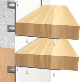10 Pcs L Shelf Brackets, 8 x 6 Inch Heavy Duty Metal Floating Shelf Bracket, 1/2" Thick Hidden 90° Angle Wall Shelf Support Brackets for Kitchen, Bathroom, Warehouse, 160 lb Load Capacity(White)