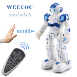 WEECOC RC Robot Toys Gesture Sensing Smart Robot Toy for Kids Can Singing Dancing Speaking Christmas Birthday Gift (Blue)