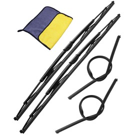 32 Inch Heavy Duty Windshield Wiper Blade with Wide Saddle Mount Fit for Motorhomes Recreational Vehicles Trucks and Buses, 1 Pair Width 16.5mm Wiper Blade with Rubber Refills & Car Wash Towel