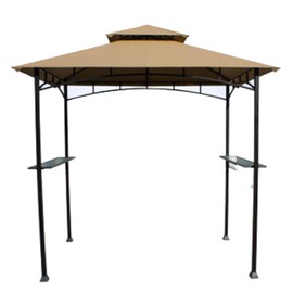 Garden Winds Custom Fit Replacement Canopy Top Cover Compatible with The Aldi Gardenline Belavi Shoprite Grill Gazebo - Top Tier 34" x 21", Bottom Tier 96" x 60" - Classic Sand Beige, Riplock 350
