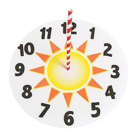 Fun Express Sun Dial Craft Kit - STEM Educational Activity for Kids Hands-On Learning for Classroom or Home Teaches Time Concepts Easy to Assemble Great for Group Projects - 12 Pieces