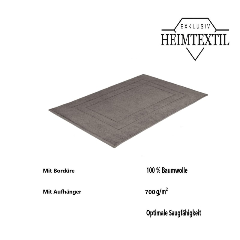 EXKLUSIV HEIMTEXTIL Bath Mat 50 x 80 cm Anthracite