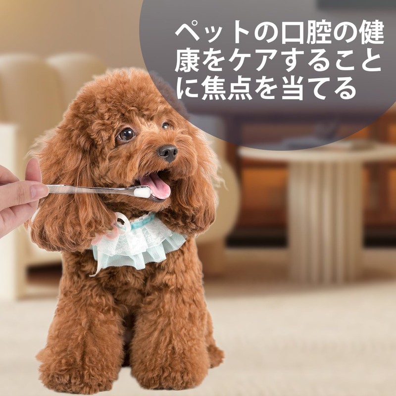 Useekoo 犬 歯ブラシ 猫 ペット用 2本セット 濃密極細毛 歯茎に優しい 口腔ケア 収納ケース付き