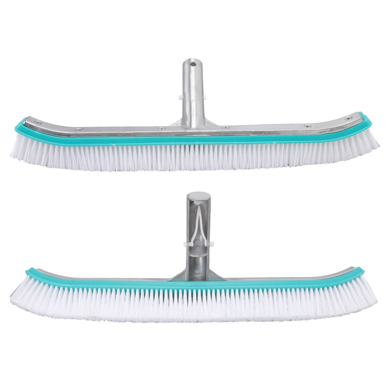 18in Swimming Pool Brush Plastic Nylon Stainless Steel Cleaning Tool