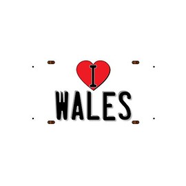 McMug - I Love Wales (White Background) - Metal Sign, Decorative Sign, 200mm x 100mm