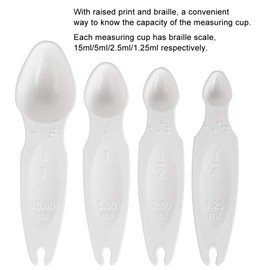 Shipenophy Measuring Spoon Sets, Measuring Cup Portable Braille Measuring Cup for Home for Kitchen