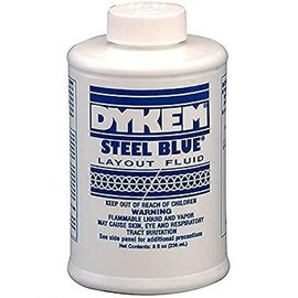 Dykem Layout Fluid Blue, 8 oz. Can and Brush in Cap. Machinist Dye for Metal Layout Work, The Perfect Marking Fluid for Machinist, Metal and Metalworking (1 Each)