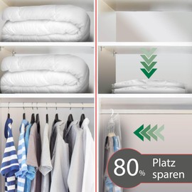 bomoe 6tlg Vakuumbeutel für Kleidung & Bettdecke inkl. Handpumpe & luftdichtes Ventil ‒ Vakuumierbeutel Set 60x80 cm platzsparend Aufbewahrung Bettdecke Kissen ‒ Kleideraufbewahrung Knippa