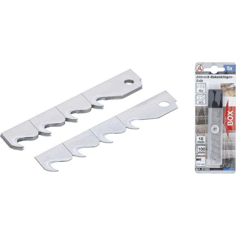 BGS Diy 97980 Snap Off Hook Blade Set 5 Pieces