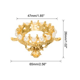 sourcing map Crystal Ball Display Holder Crown Shaped Egg Stand Alloy Glass Ball Stand Display 1.8 Inch Gold Tone for Crystal Ball Display Decoration