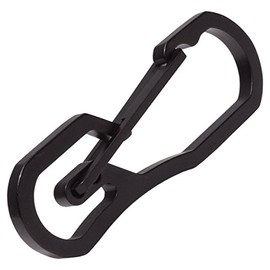 PR-SUTECARA-BK Carabiner Stainless Steel Key Holder, Military, Lightweight, Outdoor, Men's, Load Capacity 55.1 lbs (25 kg) (Black)