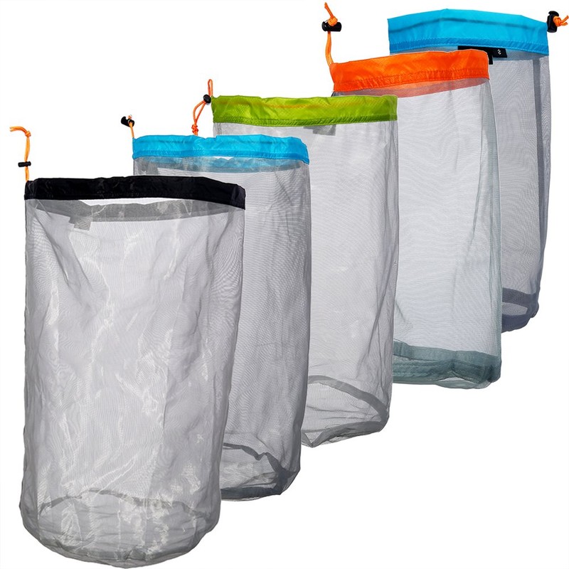 VGEBY Mesh Drawstring Storage Bag, Stuff Sack, Lightweight Nylon Mesh