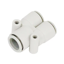 SK11 KQ2U10-12A One-Touch Pipe Fitting, Different Diameter Union Wy, Applicable Tube Outer Diameter: 0.4 inches (10 mm) x 2 outlets, 0.5 inches (12 mm)