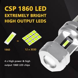PHINLION 1156 Ice Blue LED Light Bulbs, Super Bright 12V 24V P21W 7506 BA15S 1141 LED Replacement for Car Back Up Reverse or Daytime Running Lights, Non-Polarity, Pack of 2