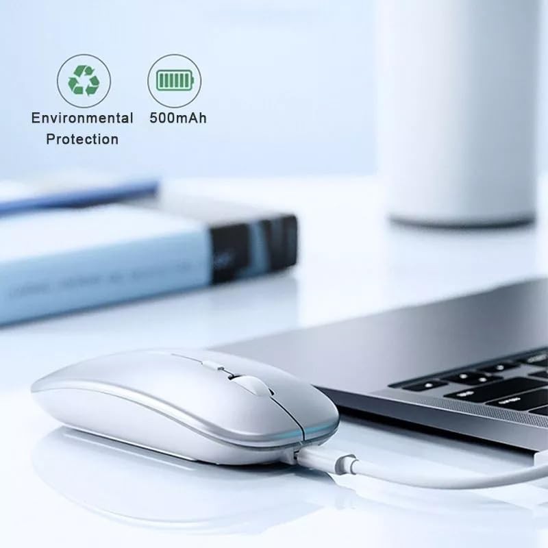 TECHWOLF Mouse Inalámbrico Recargable Silencioso Bluetooth 5.0 4.0 Y USB