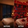 Red Birthday Balloon Set with Heart Foil Balloon - Romantic