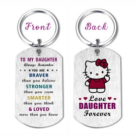 EE&YU Daughter Christmas Keyring Gifts - I Love Adult Daughter Gifts from Dad Mum, Cute Teen Girls Decorations, Kawaii Hello Stuff for My Daughter, Dear Daughter Stocking Stuffer