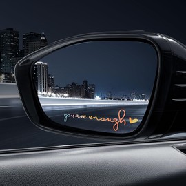 RGOAANC You are Enough Rearview Mirror Decal, Mirror Stickers, Inspirational Car Decals, Car Accessories Self Positive Stickers Universal for Car Mirror Window Water Bottle (Laser Silver)