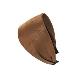 axy Wide Headband Made of Embossed Fabric in Leather Look with Leaf Pattern Beautiful Women's Headband Hair Accessories Hair Band Hairband HR14B (Ochre Brown, Extra Wide)