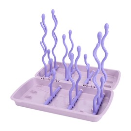 Baby Bottle Drying Rack PP Safe Foldable Portable Baby Bottle Countertop Drain Rack Purple