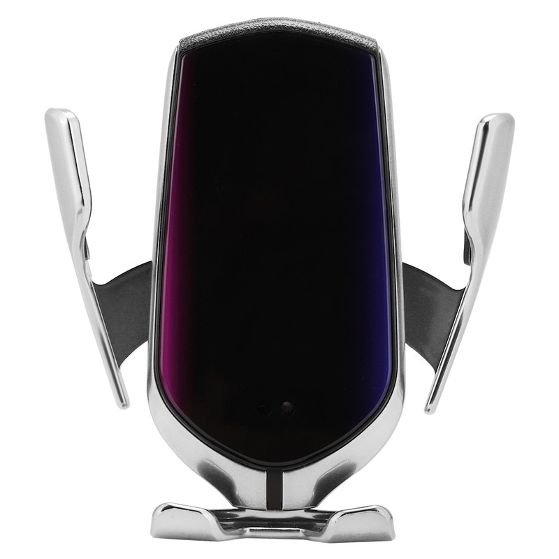 R1 10W Automatic Clamping Car Wireless Charger Silver(For IOS Interface