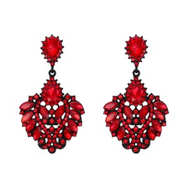 Clearine Women's Wedding Bridal Crystal Marquise Chandelier Dangle Earrings, Crystal Alloy Steel