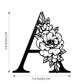 Metal Letters Wall Decor, 11.8 Inch Black 3D Letters, Decorative Hanging Alphabet Signs for Living Room Bedroom Party Wedding (A)