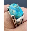 HarlemBling Blue Genuine Turquoise Mens Real Solid 925 Sterling Silver