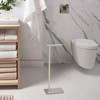 Gatco 1431SN, Modern Rectangle Base Freestanding Toilet Paper Holder, 22.25”,