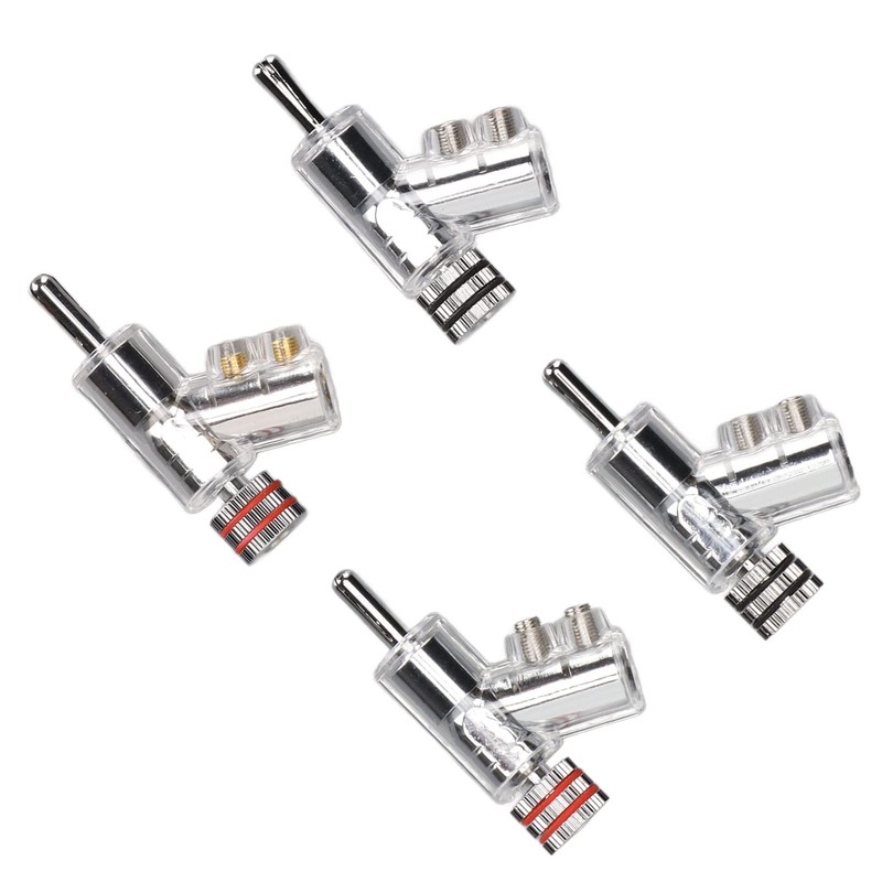 4pcs BA1403R Banana Plug,Locking Rhodium Plated Speaker Banana Connectors,Double Screw