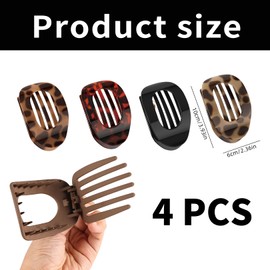 4 Stück Oval Glänzende Haarklammern für Damen,Flache Haarklemmen,Starker Halt Flat Hair Clip,Haarspangen Damen Dünnes Haar,Claw Clip,Haarklammer Flach,Haaraccessoires,Haarklemmen für Dünnes Haar(2)